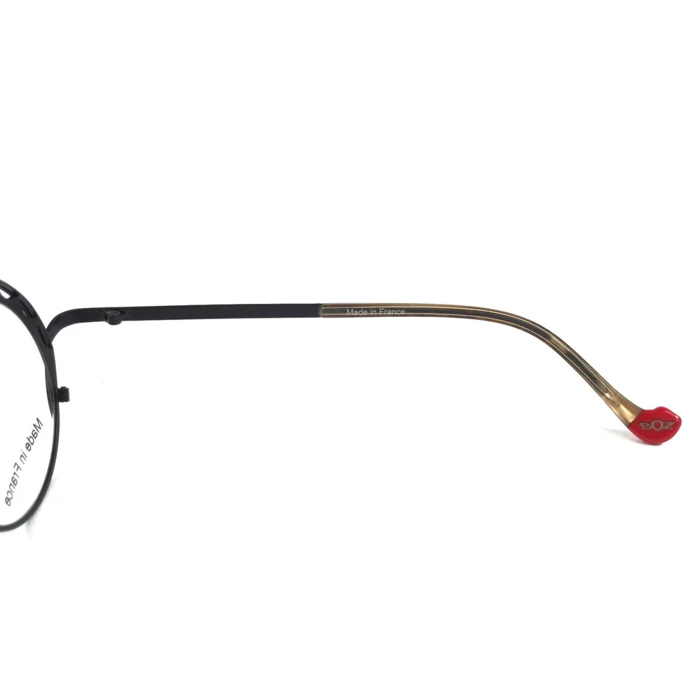 BOZ Eyeglasses Frames MICHKA 5000 Matte Black Gold Round Full Rim 46-21-140